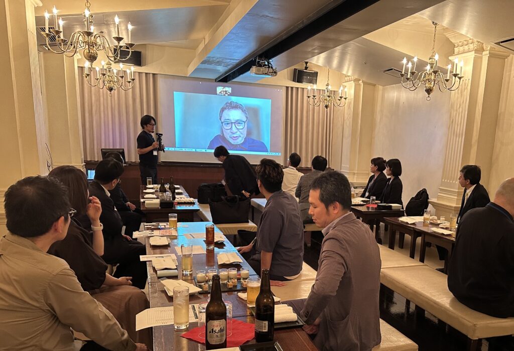 個人会員担当理事の本田さんは、シンガポールから遠隔参加。冒頭の挨拶をいただきました。